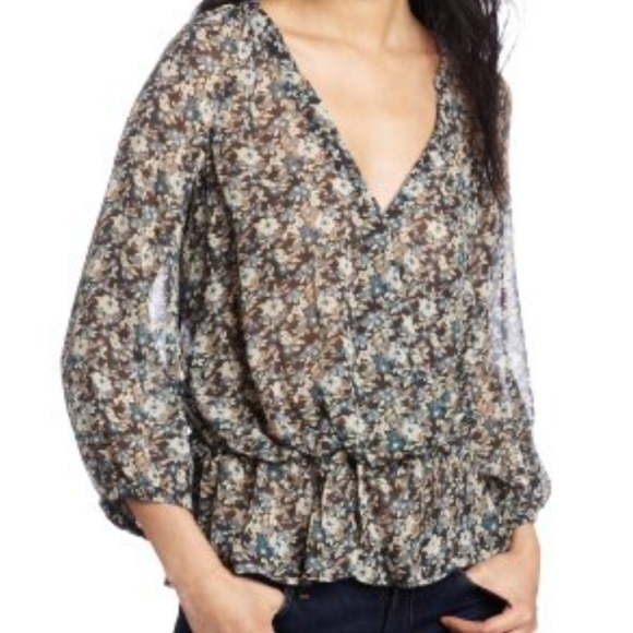 Joie Louvre Sheer Silk Floral Blouse - Picture 1 of 4